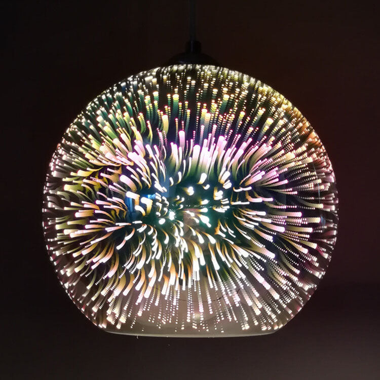 Lámpara colgante Moderne Creatieve 3D Kleurrijke Vuurwerk Glas 1-Licht Koepel
