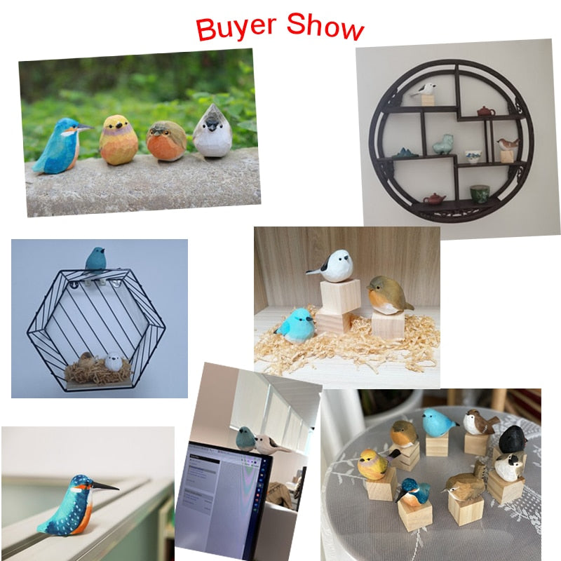 NORDICA - Scandinavische Houten Vogelbeeldjes | Adornos decorativos