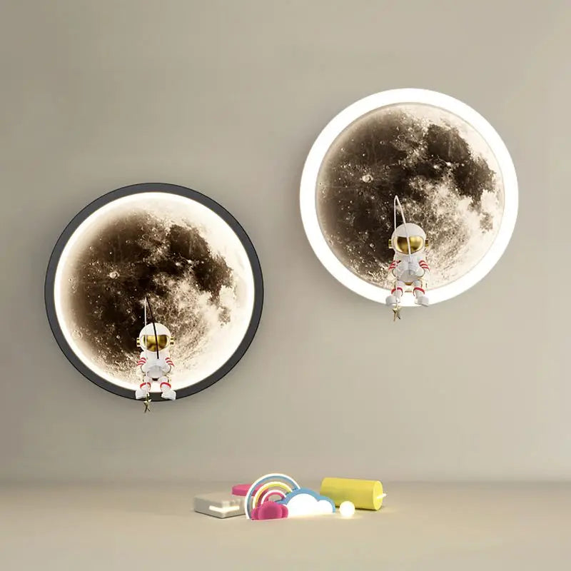 MoonBeam - Lámpara de pared LED con forma de luna