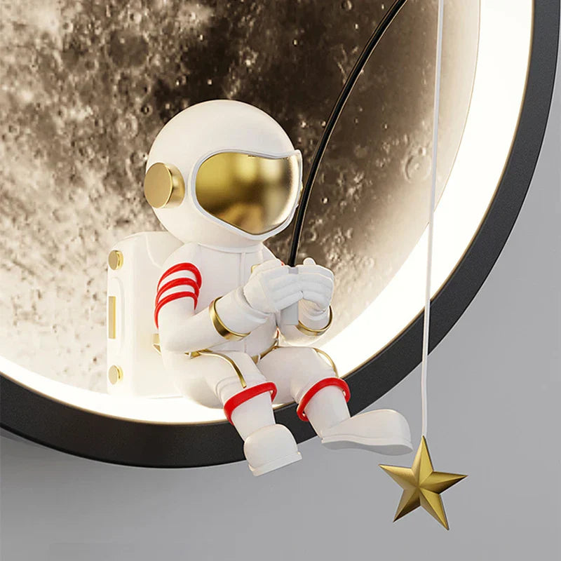 MoonBeam - Lámpara de pared LED con forma de luna
