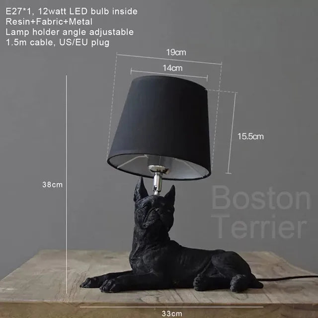PupArt - Lámpara de mesa Art Déco para cachorros