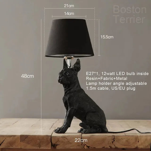 PupArt - Lámpara de mesa Art Déco para cachorros