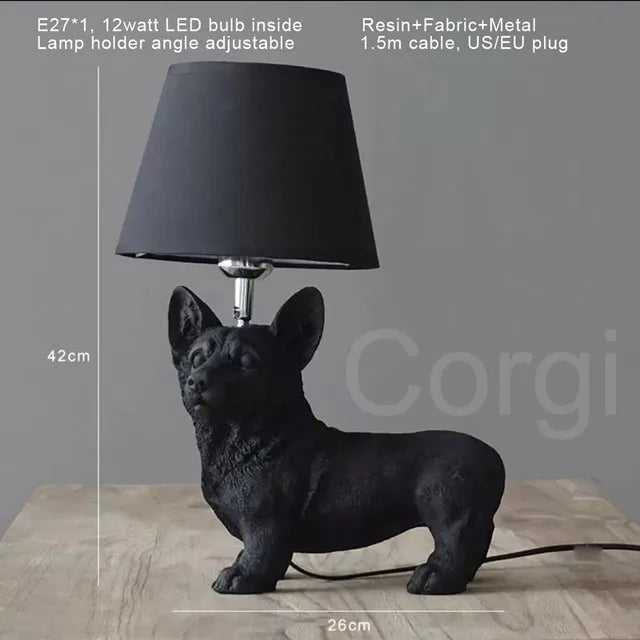 PupArt - Lámpara de mesa Art Déco para cachorros
