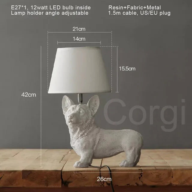 PupArt - Lámpara de mesa Art Déco para cachorros