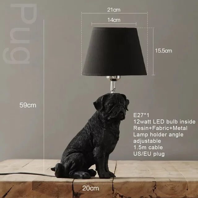 PupArt - Lámpara de mesa Art Déco para cachorros