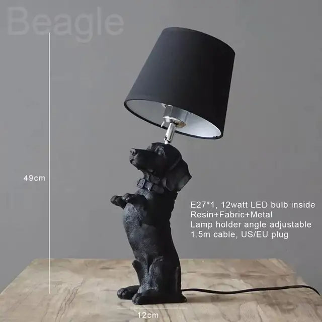 PupArt - Lámpara de mesa Art Déco para cachorros