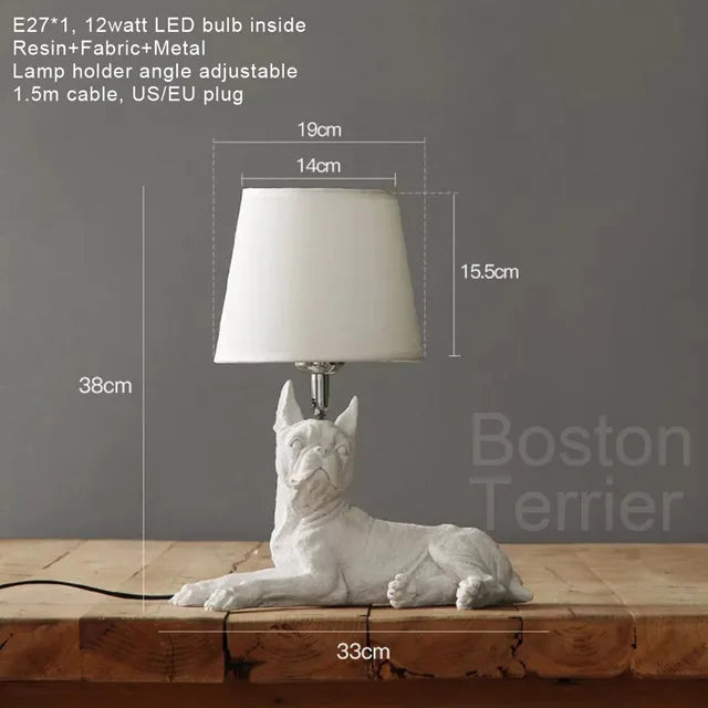PupArt - Lámpara de mesa Art Déco para cachorros