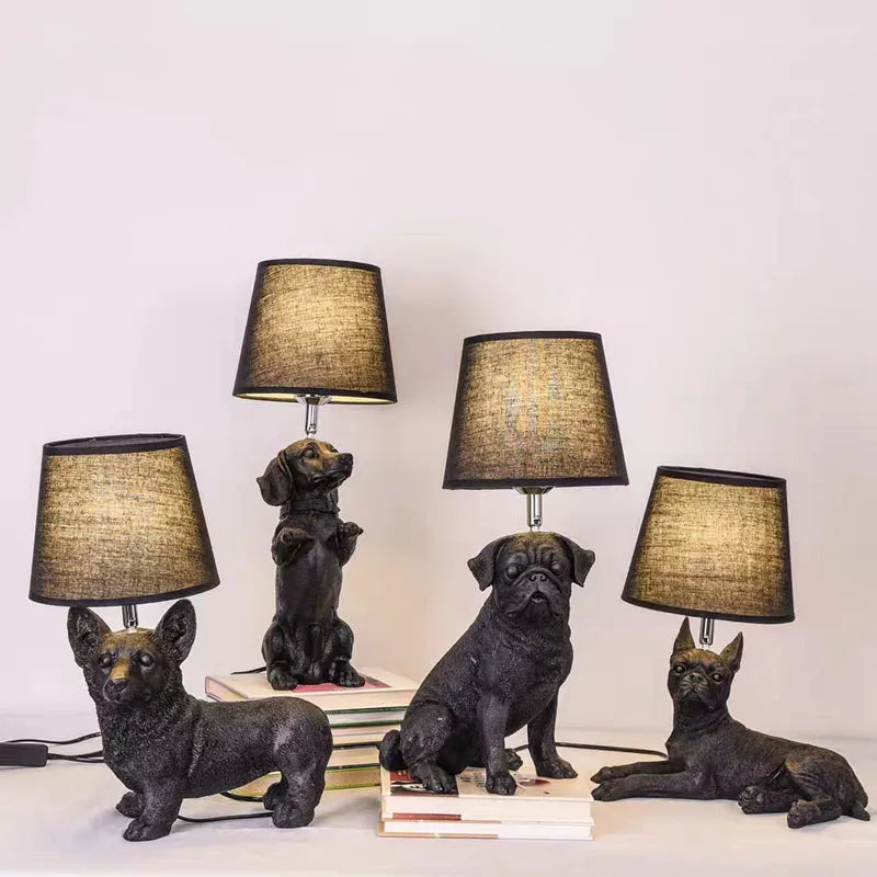 PupArt - Lámpara de mesa Art Déco para cachorros