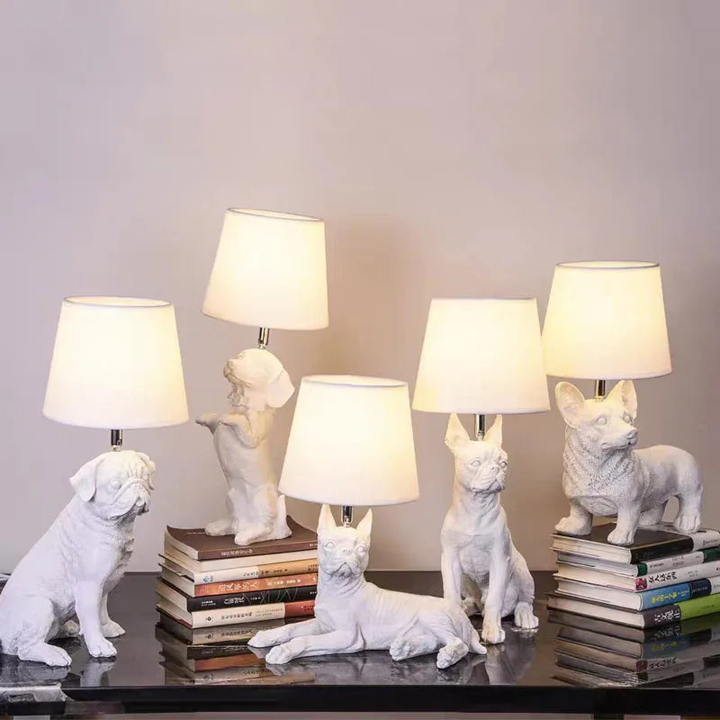 PupArt - Lámpara de mesa Art Déco para cachorros