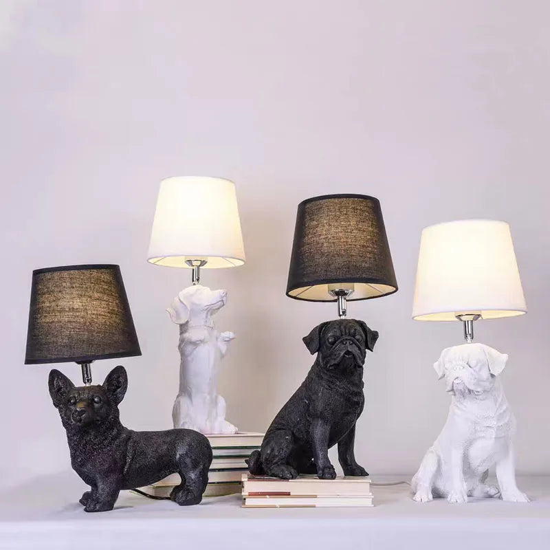 PupArt - Lámpara de mesa Art Déco para cachorros