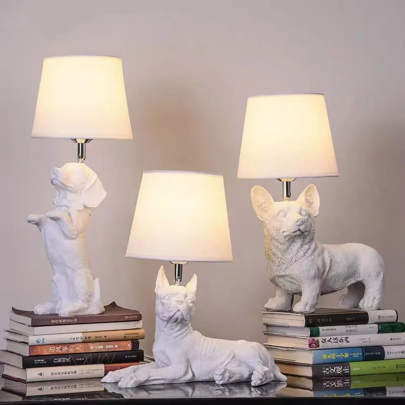 PupArt - Lámpara de mesa Art Déco para cachorros