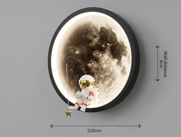 MoonBeam - Lámpara de pared LED con forma de luna
