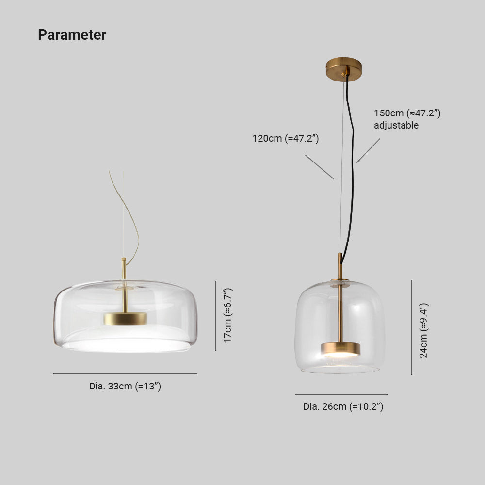 Lámpara colgante Hailie Retro LED, lámpara colgante de cristal de metal ámbar dorado