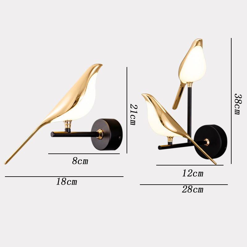 LumiVogel - Lámpara de pared moderna de vorm van vogels