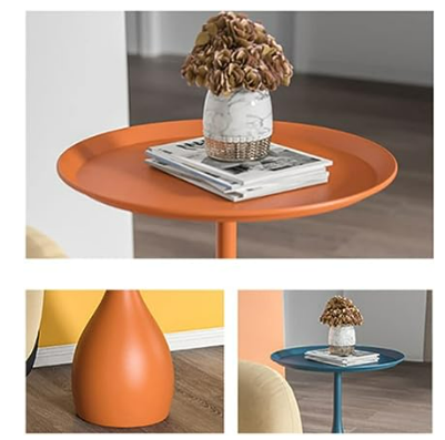 Rond Metalen Tafel conoció a Voetstuk - Middeleeuwse Bijzettafel in Moderne Stijl