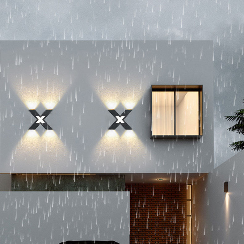 Moderne Waterproof X-vormige LED Wandleuchte met 4 Lichten voor Buiten