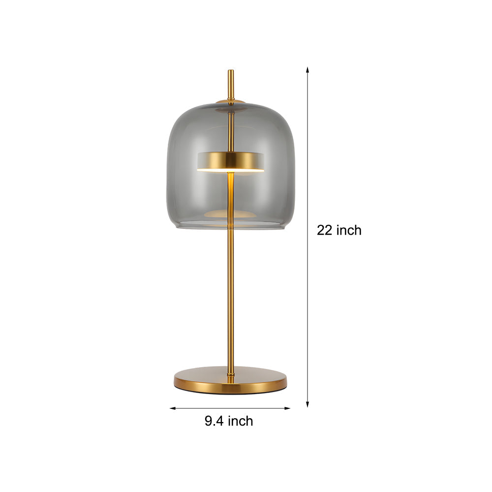 LumiLux - Rookglas Tafellamp voor een Sfeervolle Slaapkamer