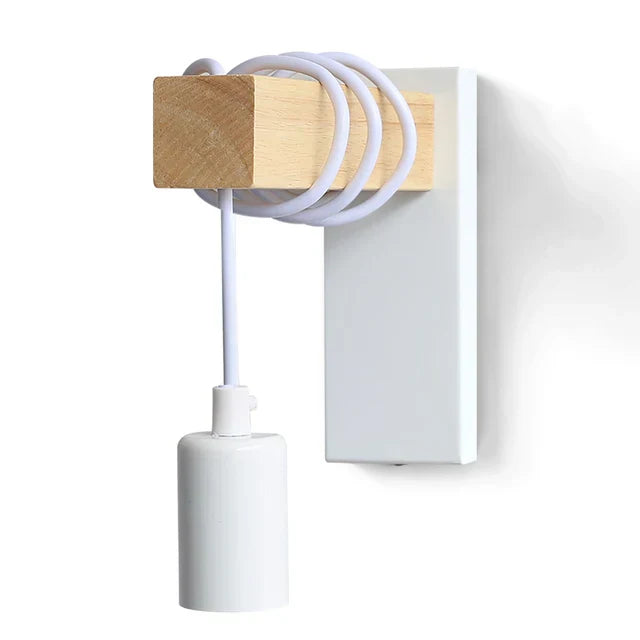 RusticBeam - Houten en IJzeren Wandlamp