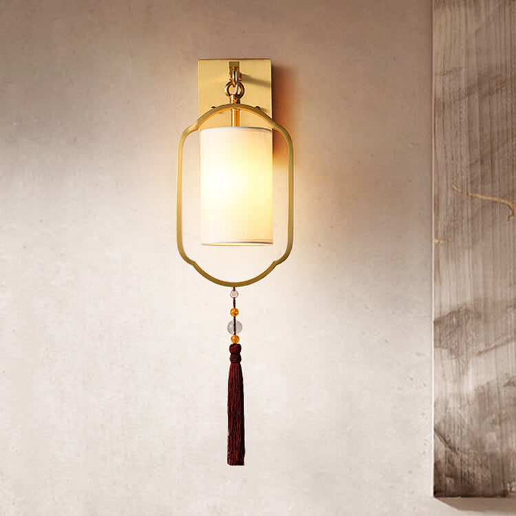 LichtSfeer - Moderne 1-lichts wandlamp van stof in Chinese stijl