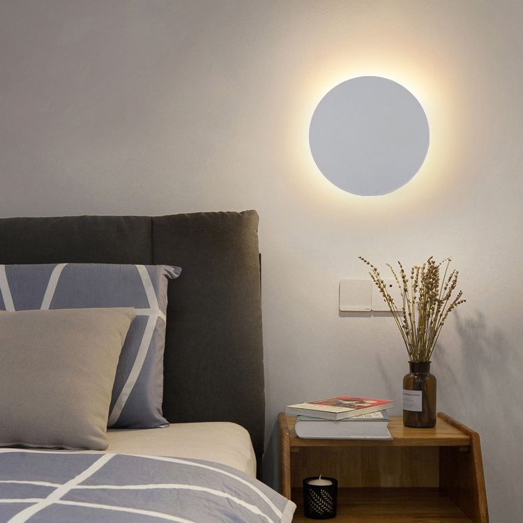 GlowAura - Moderne Ronde Wandlamp van Metaal voor Nachtkastje/Woonkamer