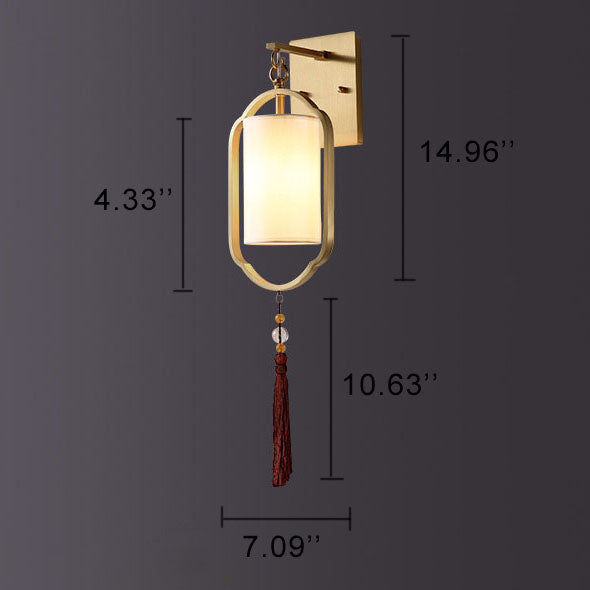 LichtSfeer - Moderne 1-lichts wandlamp van stof in Chinese stijl