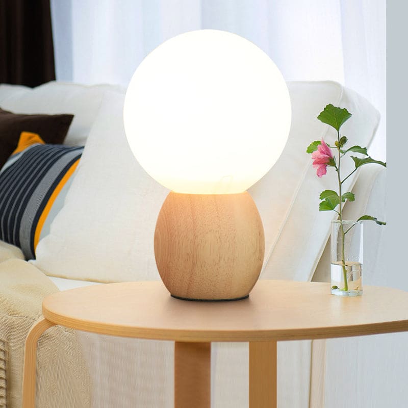 LumiOrb - Orbs Nachtkastje Lamp met Houten Voetstuk