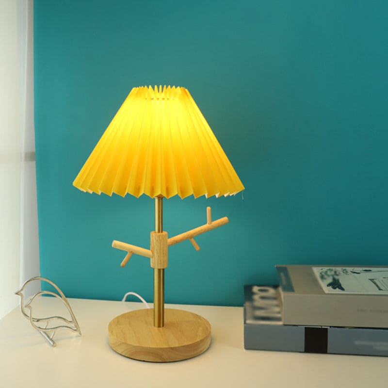 GloShine - Nordic Vouw Nachtkastlamp met Ornamentenplank