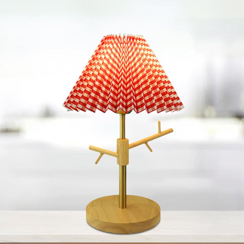 GloShine - Nordic Vouw Nachtkastlamp met Ornamentenplank