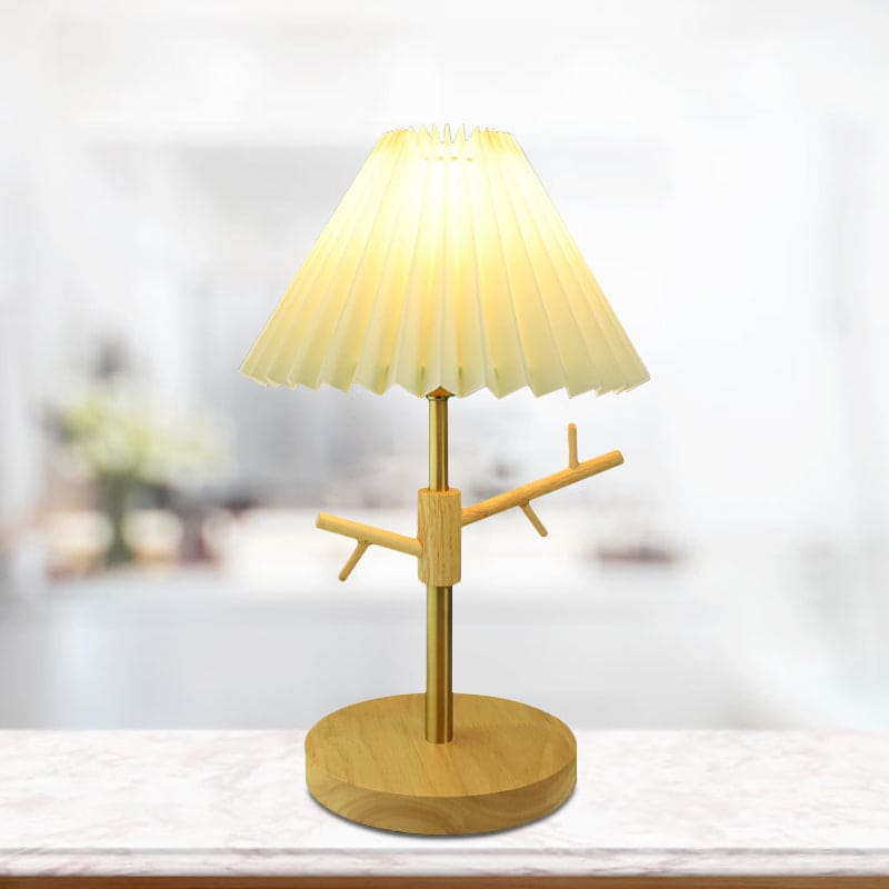 GloShine - Nordic Vouw Nachtkastlamp met Ornamentenplank