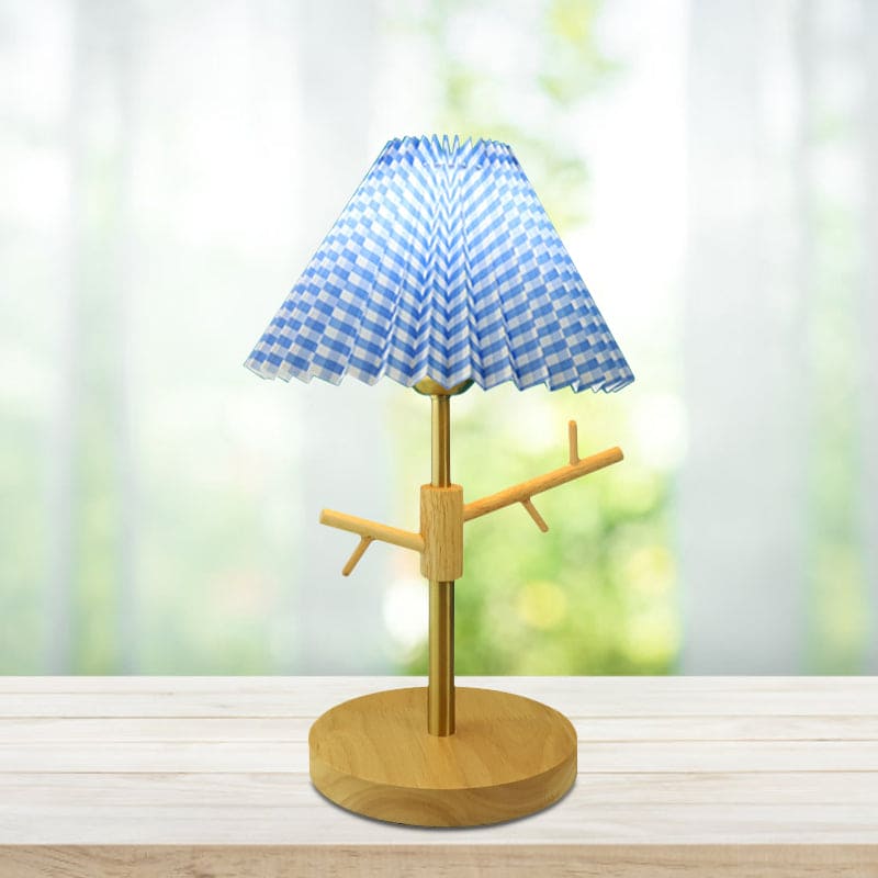 GloShine - Nordic Vouw Nachtkastlamp met Ornamentenplank