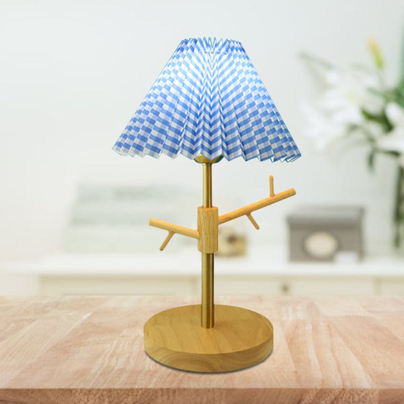 GloShine - Nordic Vouw Nachtkastlamp met Ornamentenplank