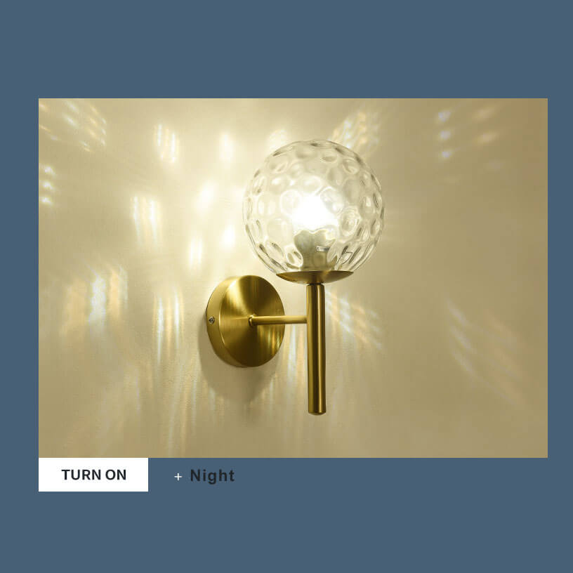 GloedBol - Moderne glazen bol wandlamp met 1 licht en bolarm