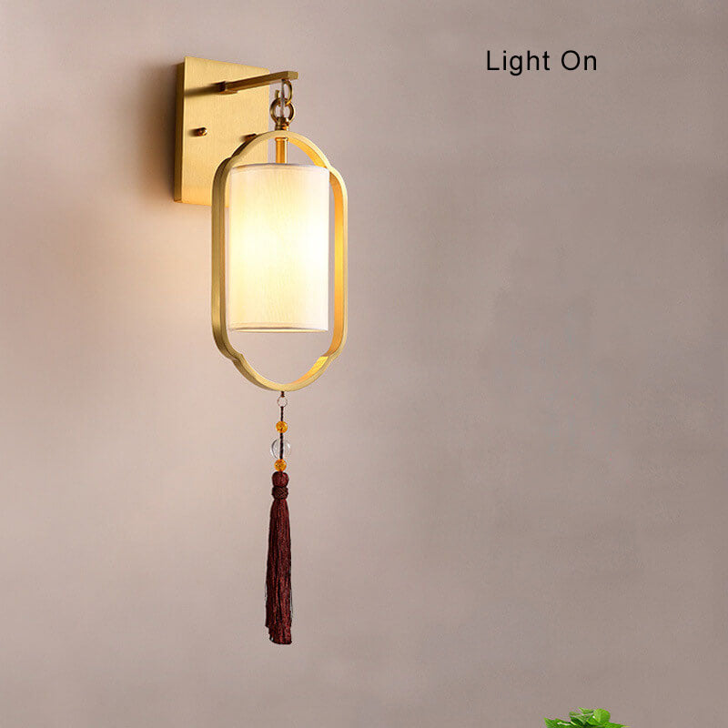 LichtSfeer - Moderne 1-lichts wandlamp van stof in Chinese stijl