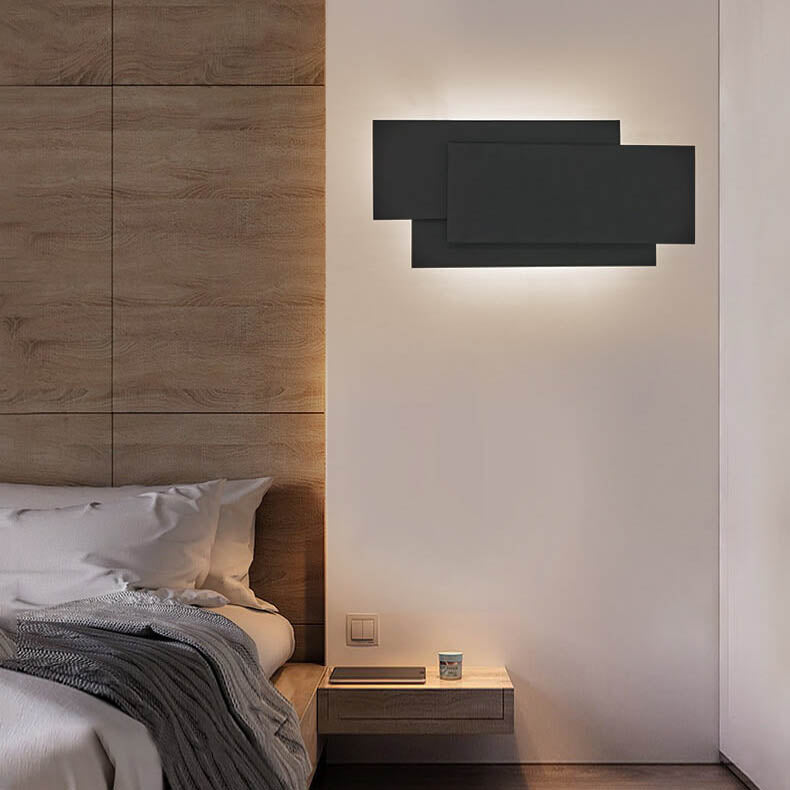 LumiNova - Minimalistische vierkante gestapelde LED-wandlamp van aluminium