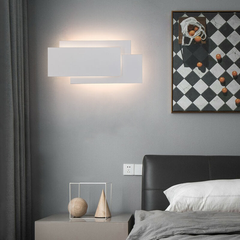 LumiNova - Minimalistische vierkante gestapelde LED-wandlamp van aluminium