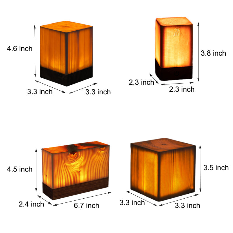 GloedHout - Tafellamp met Ingebouwde Batterij en Touch Control LED-verlichting voor Slaapkamer en Bureau