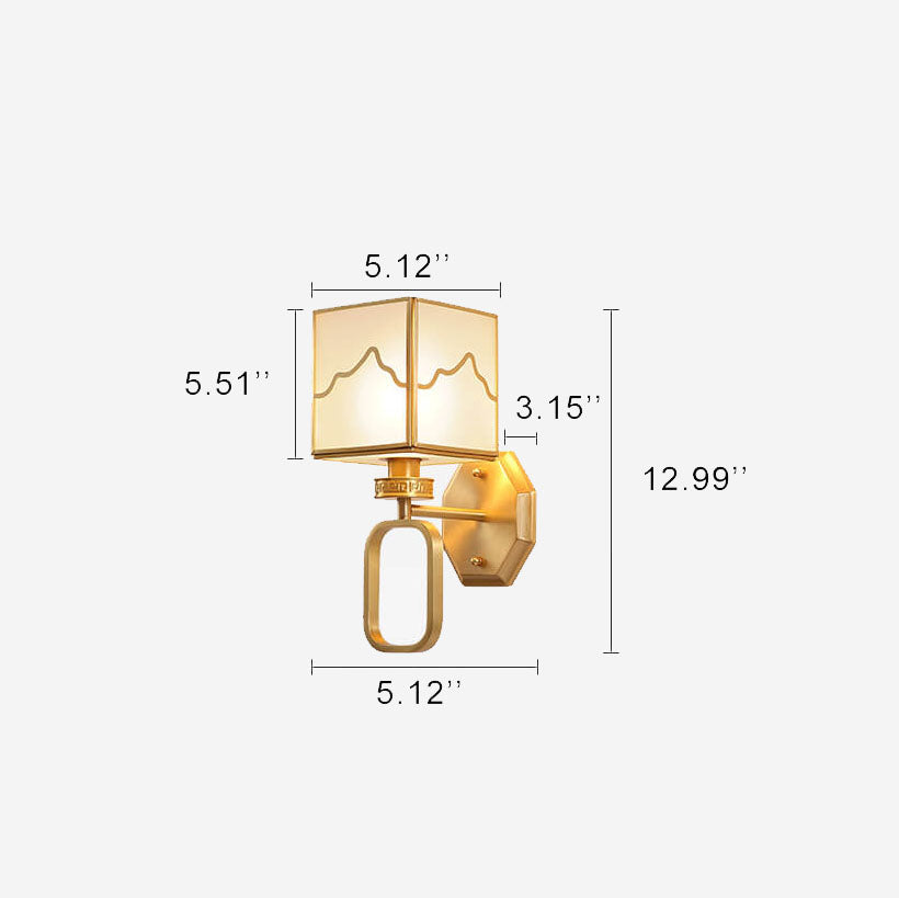 CubeLuxe - Moderne kubusvormige 1-licht wandlamp met Chinese elementen en bewapend design