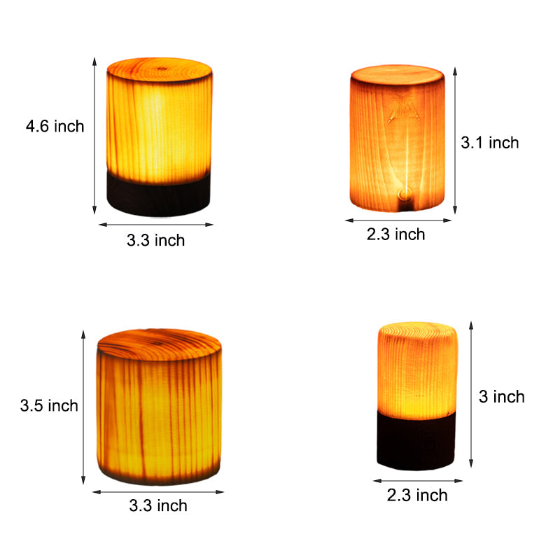 GloedHout - Tafellamp met Ingebouwde Batterij en Touch Control LED-verlichting voor Slaapkamer en Bureau