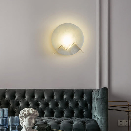 MarmerGlow - Cirkelvormige LED wandlamp van marmer met 1 licht