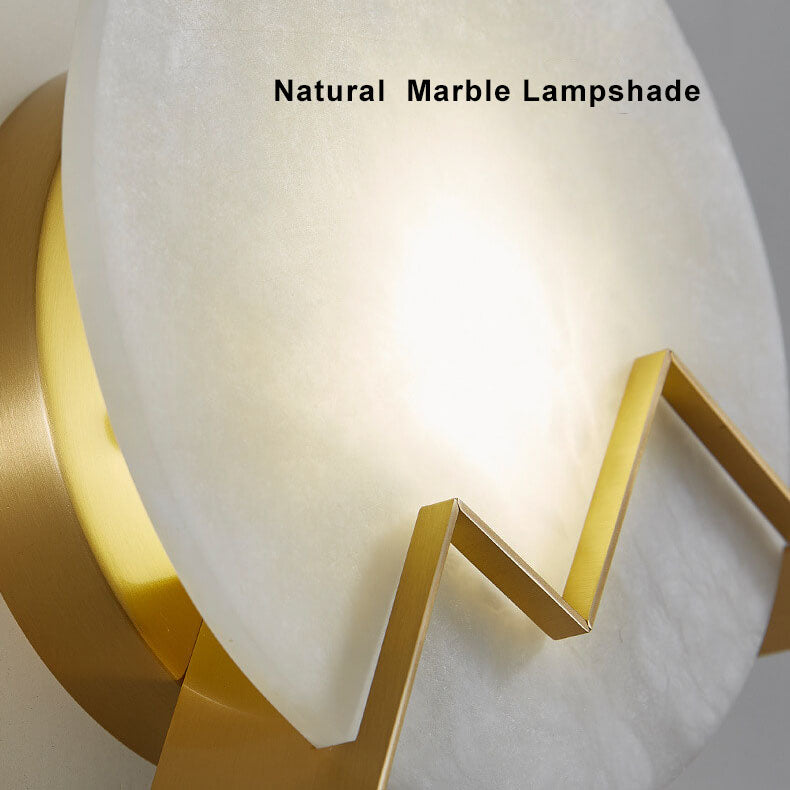 MarmerGlow - Cirkelvormige LED wandlamp van marmer met 1 licht