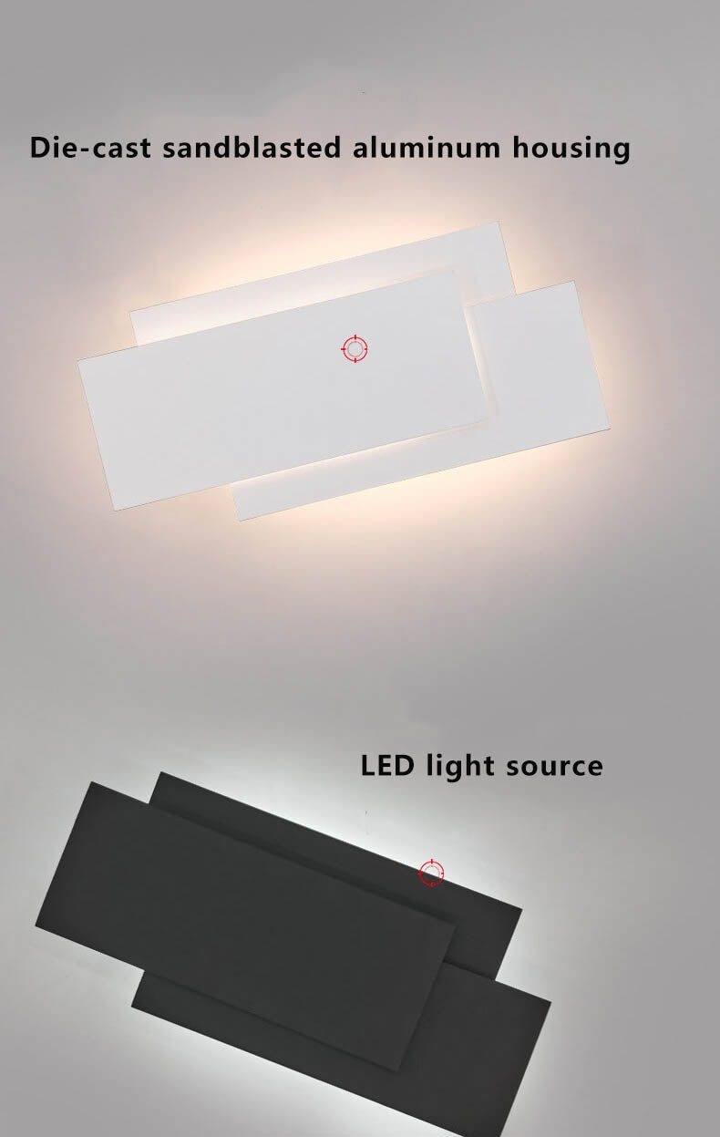 LumiNova - Minimalistische vierkante gestapelde LED-wandlamp van aluminium