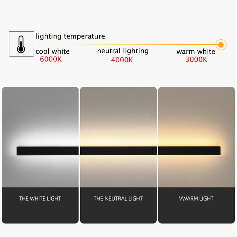 Edge Moderne Design LED Wandlampen Zwart Metaal voor Tuin en Hal