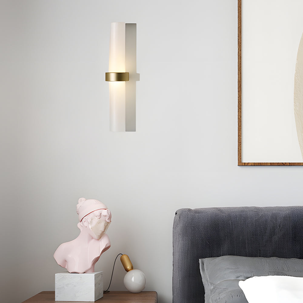 GlowLicht - Moderne wandlamp van Frosted Glass Tube in Warm Wit voor de Woonkamer