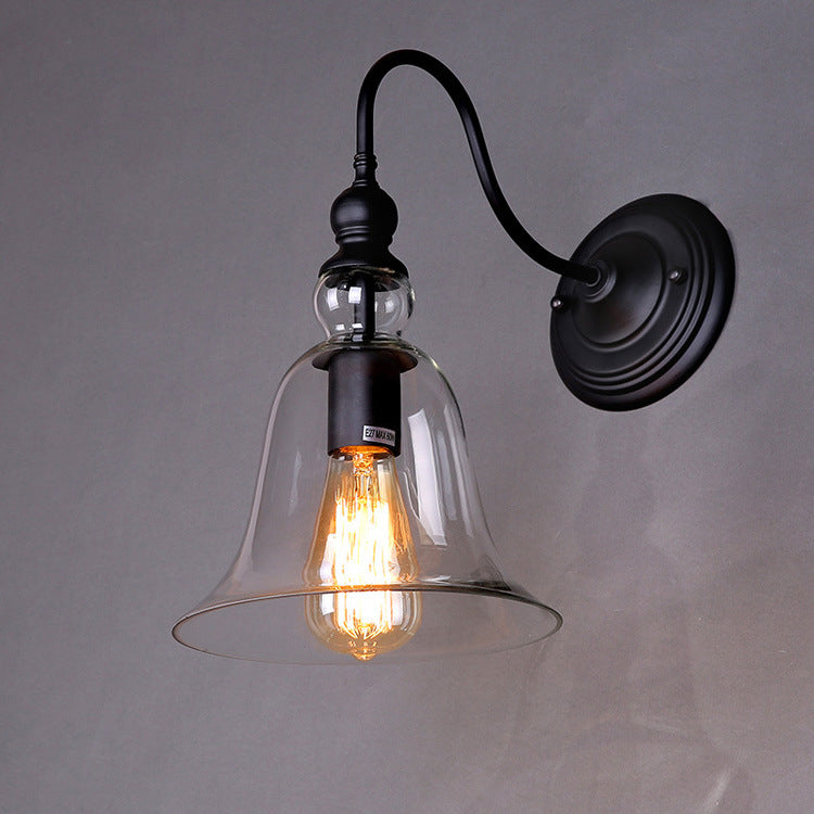 VintageGlow - Industriële wandlamp in vintage-stijl met één helder glazen klok