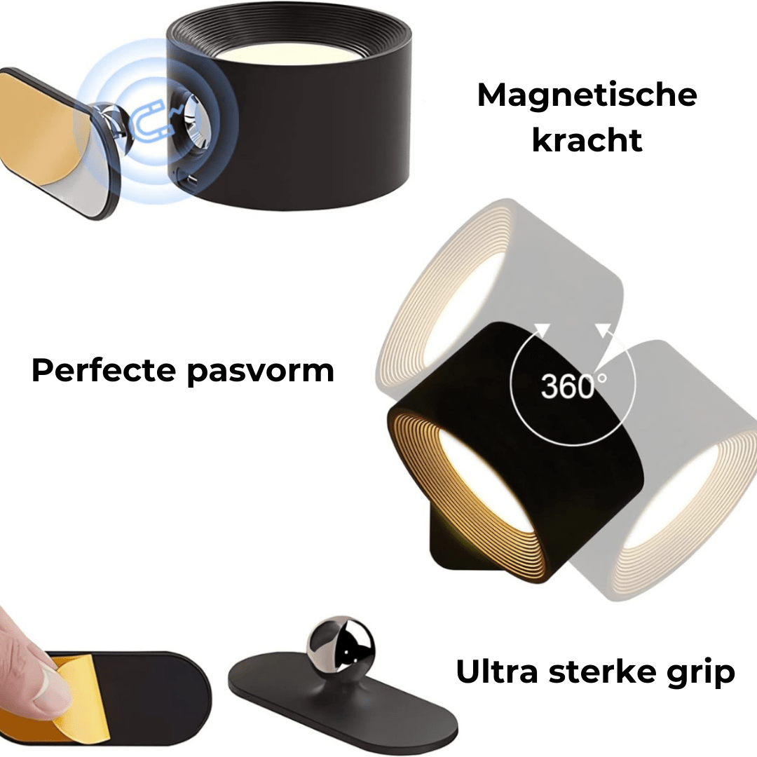 FlexiLamp - Draadloze oplaadbare 360° muurlamp