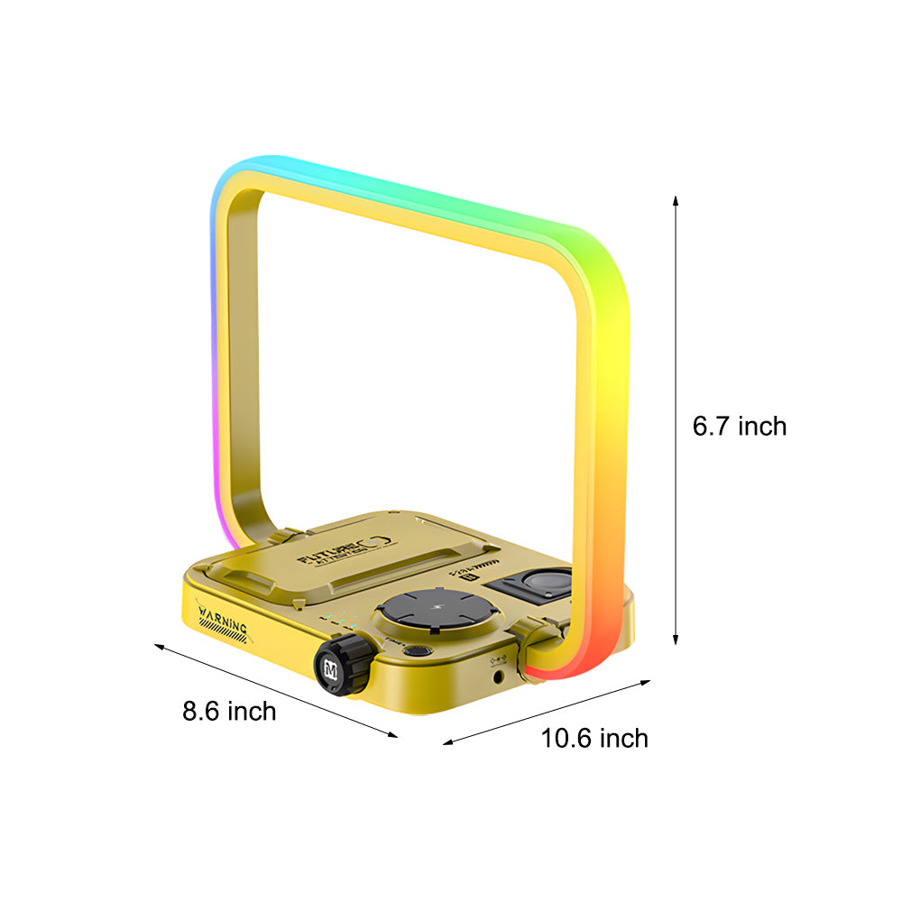 TechGlow - 3-in-1 Draadloze Oplader RGB Tafellamp Multifunctionele Timing Bureau Lamp