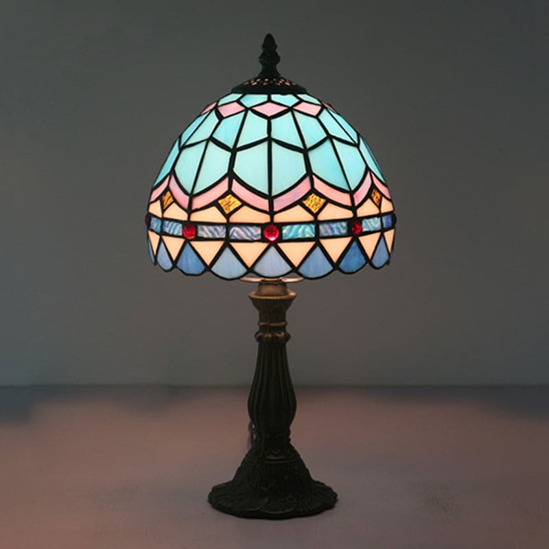 LichtBries - Tiffany-vormige lamp van gekleurd glas met loodlijnen