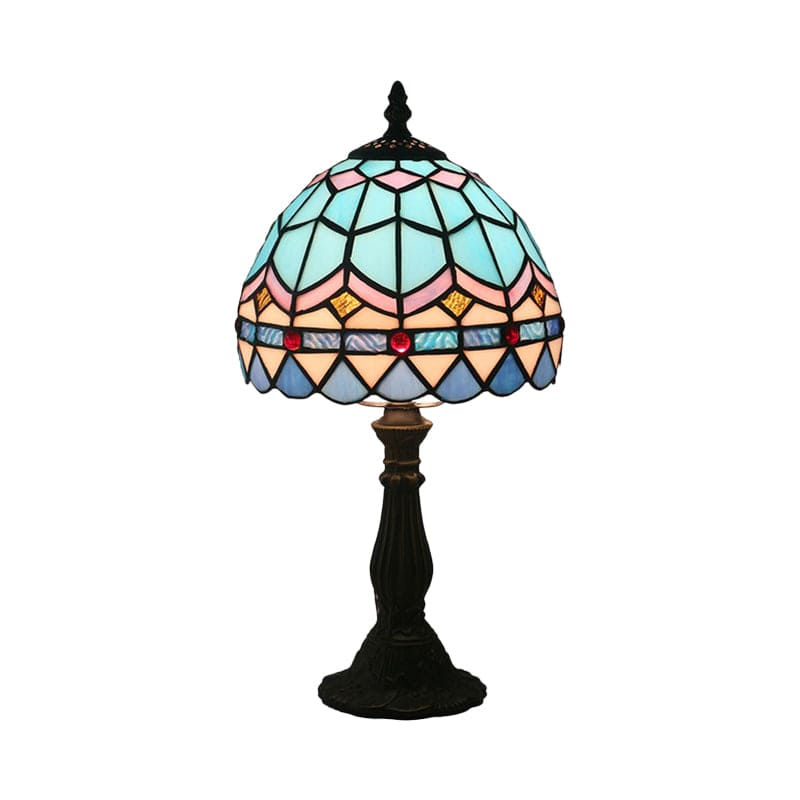 LichtBries - Tiffany-vormige lamp van gekleurd glas met loodlijnen