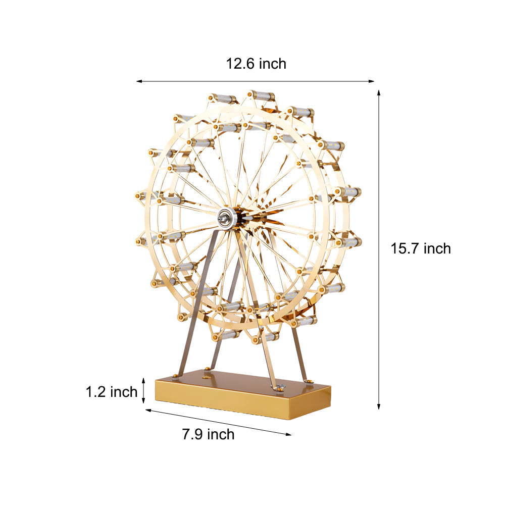 LumiFerris - IJzeren Gouden Reuzenrad Tafellamp met Geïntegreerde LED en Touch Schakelaar