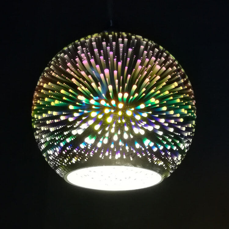 Moderne Creatieve 3D Kleurrijke Vuurwerk Glas 1-Licht Koepel Hanglamp